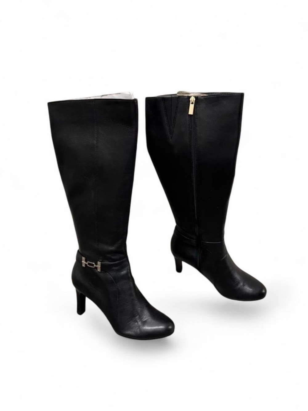 Classic Black Knee-High Leather Boots - Sleek Women’s Dress Boots
